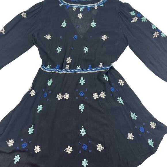 Free People Stargazer Embroidered Gauzy Lightweight Mini Dress Women's Size M - Picture 4 of 8